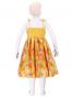 Hula Kids Drape Satin Dress with Lehua Print / Yellow / Gp28ye