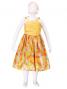 Hula Kids Drape Satin Dress with Lehua Print / Yellow / Gp28ye