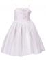 Hula Kids Shantung Dress with Lehua Embroidery / White / Gp2w