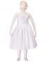 Hula Kids Shantung Dress with Lehua Embroidery / White / Gp2w