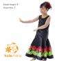 Hula Kids Shantung Dress with Lehua Print / Luxury Collection / Black / Jp35bk