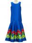 Hula Kids Shantung Dress with Lehua Print / Luxury Collection / Blue / Jp35bl