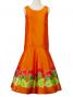 Hula Kids Shantung Dress with Lehua Print / Luxury Collection / Orange / Jp35or