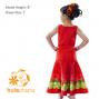 Hula Kids Shantung Dress with Lehua Print / Luxury Collection / Red / Jp35rd
