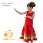 Hula Kids Shantung Dress with Lehua Print / Luxury Collection / Red / Jp35rd