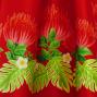 Hula Kids Shantung Dress with Lehua Print / Luxury Collection / Red / Jp35rd