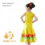 Hula Kids Shantung Dress with Lehua Print / Luxury Collection / Yellow / Jp35ye
