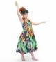 Hula Kids Shantung Dress with Strelitzia Print / Luxury Collection / Blue / Jp47bl