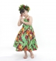 Hula Kids Shantung Dress with Strelitzia Print / Luxury Collection / Brown Red / Jp47br