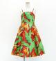 Hula Kids Shantung Dress with Strelitzia Print / Luxury Collection / Red / Jp47rd