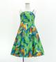 Hula Kids Shantung Dress with Strelitzia Print / Luxury Collection / Turquoise Blue / Jp47tbl