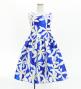 Hula Kids Shantung Dress with Tiare Print / Luxury Collection / Blue / Jp48bl