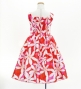 Hula Kids Shantung Dress with Tiare Print / Luxury Collection / Red / Jp48rd