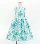 Hula Kids Shantung Dress with Tiare Print / Luxury Collection / Turquoise Blue / Jp48tbl