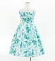 Hula Kids Shantung Dress with Tiare Print / Luxury Collection / Turquoise Blue / Jp48tbl