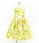 Hula Kids Shantung Dress with Tiare Print / Luxury Collection / Yellow / Jp48ye