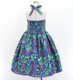 Hula Kids Shantung Dress with Lehua Print / Luxury Collection / Blue / Jp49bl