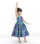 Hula Kids Shantung Dress with Lehua Print / Luxury Collection / Blue / Jp49bl