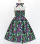Hula Kids Shantung Dress with Lehua Print / Luxury Collection / Navy / Jp49nv