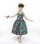 Hula Kids Shantung Dress with Lehua Print / Luxury Collection / Navy / Jp49nv