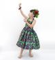 Hula Kids Shantung Dress with Lehua Print / Luxury Collection / Navy / Jp49nv