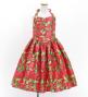 Hula Kids Shantung Dress with Lehua Print / Luxury Collection / Red / Jp49rd