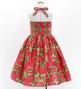 Hula Kids Shantung Dress with Lehua Print / Luxury Collection / Red / Jp49rd