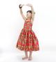 Hula Kids Shantung Dress with Lehua Print / Luxury Collection / Red / Jp49rd