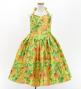 Hula Kids Shantung Dress with Lehua Print / Luxury Collection / Yellow / Jp49ye