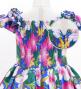Hula Kids Shantung Dress with Hibiscus Print / Luxury Collection / Blue / Jp50bl