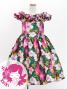 Hula Kids Shantung Dress with Hibiscus Print / Luxury Collection / Brown / Jp50br