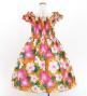 Hula Kids Shantung Dress with Hibiscus Print / Luxury Collection / Orange / Jp50or