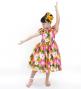 Hula Kids Shantung Dress with Hibiscus Print / Luxury Collection / Orange / Jp50or