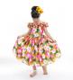 Hula Kids Shantung Dress with Hibiscus Print / Luxury Collection / Orange / Jp50or