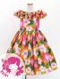 Hula Kids Shantung Dress with Hibiscus Print / Luxury Collection / Orange / Jp50or