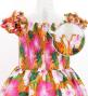 Hula Kids Shantung Dress with Hibiscus Print / Luxury Collection / Orange / Jp50or