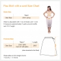 Hula Pa'u Skirt with a cord / Monstera / Red / J2021r